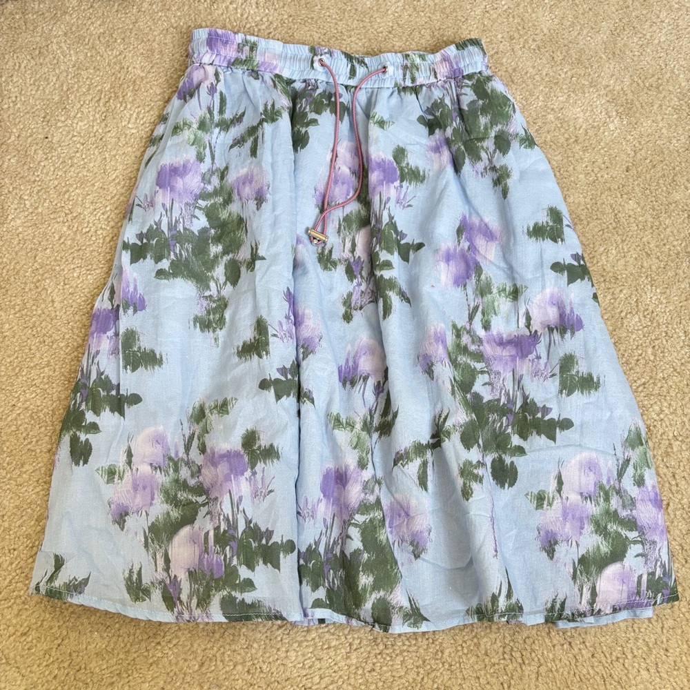 Hugo Hugo boss Floral Skirt in Purple and Green knee length